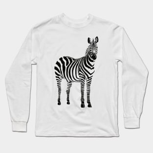 Black shapes forming a Zebra Long Sleeve T-Shirt